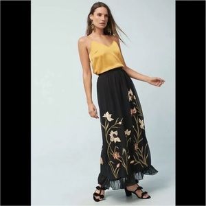 Varun Bahl/Anthro Flounced Floral Tulle Maxi Skirt NWT Sz 4